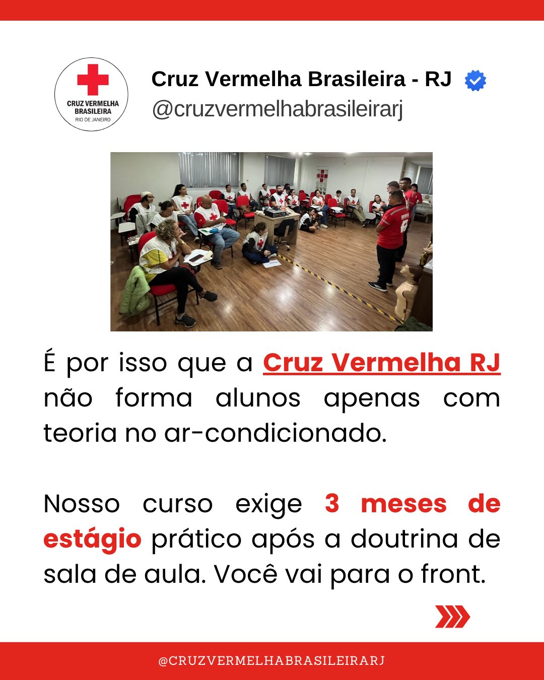 Curso e capacitação da Cruz Vermelha Brasileira Rio de Janeiro