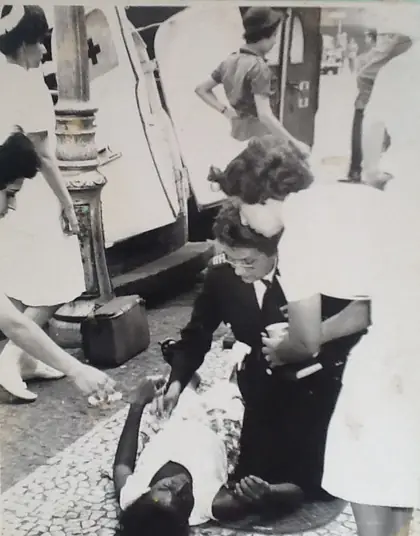Photograph from the archive: Students and volunteers in public activities: parade, exhibition and first-aid training (7 of 7)