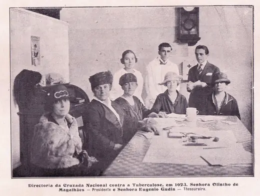 Board of the National Crusade against Tuberculosis gathered around a table